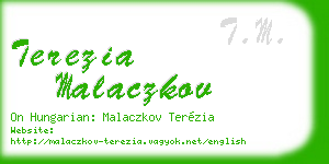 terezia malaczkov business card