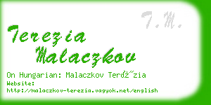 terezia malaczkov business card